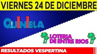 Resultados Quinielas Vespertinas de Córdoba y Entre Ríos Viernes 24 de Diciembre