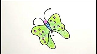 Butterfly drawing easy step by step || easy drawing for kids || coloring dra....