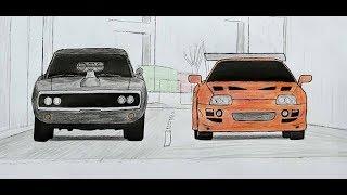  Как нарисовать Машины из ФОРСАЖА (Ehedov Elnur)How to draw the Fast and Furious cars