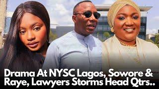 Chaos In NYSC Today, Sowore & Viral Corper Storms Lagos Office, Atiku, Peter Obi, Tinubu’s Aide Spk.