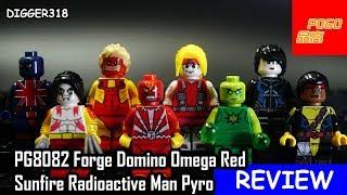 Lego Marvel Pogo Bootleg PG8082 Forge Domino Omega Red Sunfire Radioactive Man Pyro Review 4K