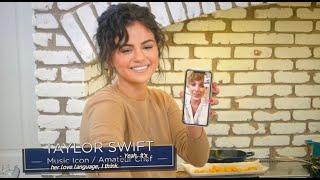 Selena facetiming Taylor on Selena + Chef