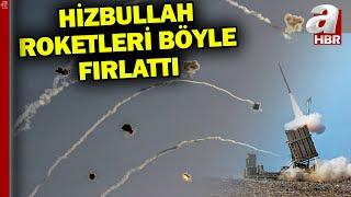 Hizbullah roketleri İsrail semalarında böyle görüntülendi! Demir Kubbe sistemi devrede | A Haber