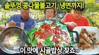 Spicy Bean Sprout Bulgogi! Kimchi Pancakes, Cold Noodles Countryside Meal (Recipe)