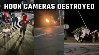 Hoons destroy Government surveillance cameras!