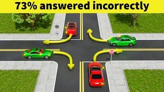 In WHAT ORDER should CARS PASS this intersection?