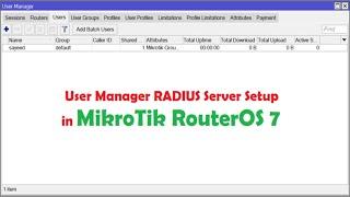 MikroTik User Manager RADIUS Server Configuration in RouterOS 7