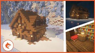 Minecraft 1.18: How To Build a Starter Home - Ice spike Log Cabin