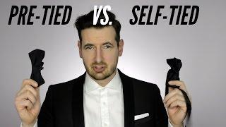 Pre tie vs. Self tie Bow Tie. Which one to choose? How to wear a self tie bow tie