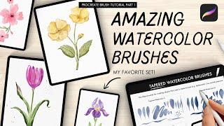 Amazing Watercolor Brushes for Procreate (my favourite set!) - pt.1