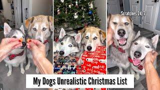 My Dogs Unrealistic Christmas List