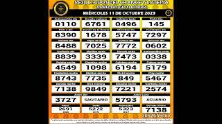 Resultados del Chance del MIÉRCOLES 11 DE OCTUBRE de 2023 Loterias  #chance #loteria #resultados