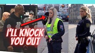 MAN WANTS TO KO FEMALE POLICE OFFICERS !!!!!