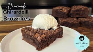 Homemade Thick & Fudgy Double Chocolate Ghirardelli Brownie Recipe with organic ingredients