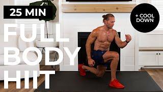 25 Min EXTREME Full Body HIIT Bodyweight Workout At Home + Cool Down |  Calories