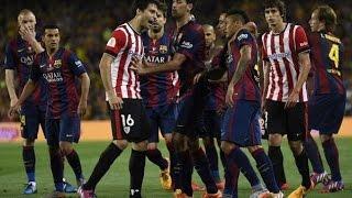 Neymar Rainbow Flick vs Athletic Bilbao - Makes Athletic Players "ANGRY"