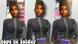 BEST Black/Urban CC Folder | The Sims 4 | CC HAUL | Tops Collection + Alpha CC & MAXIS MATCH 75GB!!!