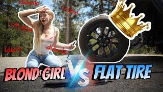 Blonde vs Flat Tire