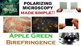 POLARIZING MICROSCOPY made SIMPLE!  Apple Green Birefringence