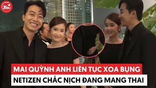 Cris Phan - Mai Quỳnh Anh dự hôn lễ Khánh Vân, liên tục xoa bụng netizen chắc nịch có thai