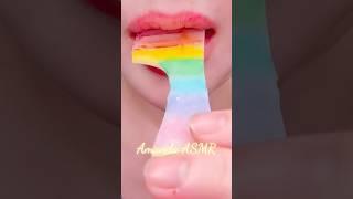 彩色梳子糖霜🟡🟢 #asmrfood #asmreating #asmr #rainbow