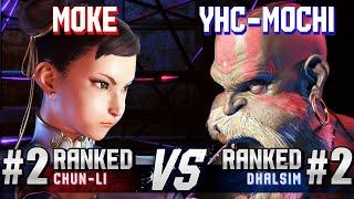 SF6 ▰ MOKE (#2 Ranked Chun-Li) vs YHC-MOCHI (#2 Ranked Dhalsim) ▰ High Level Gameplay