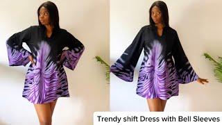 How to Cut & Sew This Shift Dress with Stylish Neckline & Bell Sleeves