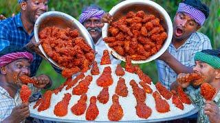 CHICKEN LEGS EATING | Fried Chicken Legs with Tomato Sauce | How to Make Tomato Sauce Village Style