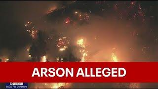 Firefighters battle new blazes north of LA, arson alleged | KTVU