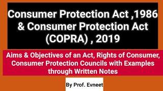 Consumer Protection Act 1986 & 2019 | Rights of Consumer | Consumer Protection Councils | CS  | CA