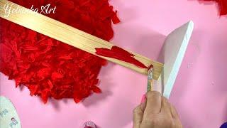 How to make big hearts / with cardboard and paper / Valentine's Day