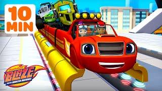 Blaze Transforms into TRAINS!  w/ Wedge Plow, Steam Engine & MORE! | Blaze and the Monster Machines