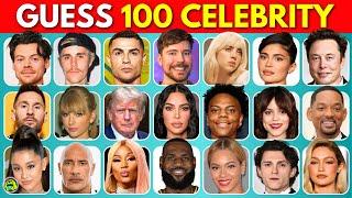 Guess the Celebrity in 3 Seconds | 100 Most Famous People | Quiz Monster