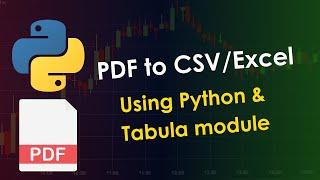 Convert PDF data into Excel or CSV file using Python & Tabula Module