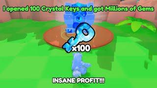 I UNLOCKED 100 Crystal Keys in Pets Go! Roblox