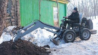 Самодельный мини Экскаватор vs Мёрзлый грунт