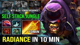 How to Get 10Min Radiance on Alchemist with Self Stack Jungle Neutral Creep 23Min Max Items Dota 2