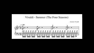 Antonio Vivaldi -  Summer, Presto (The Four Seasons), Piano sheet music