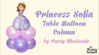 Princess Sofia Mini Table Balloon Column by Party Wholesale Centre Singapore