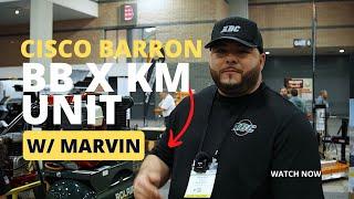 Cisco Barron of ABC Asphalt and Marvin Joles go over the KM International x BB Sealcoat Trailer