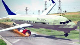 Emergency Landings ON THE ROAD - Pilot Lost Control ! Airplane Crashes ! Besiege plane crash