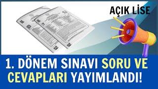 1. Dönem Sınavı Soru ve Cevapları Yayınlandı. 21-22 Aralık 1. Dönem Sınavı Soru ve Cevapları