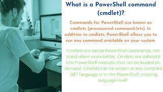 What is a PowerShell command cmdlet