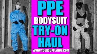 Bri Laurennn Quarantine Try On Haul Bodysuits PPE Influencer Modeling -Personal Protective Clothing