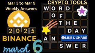 Binance WODL Daily Challenge - March 6, 2025 @Click2EarnDigitalHub #trendingshorts, #binancewodl