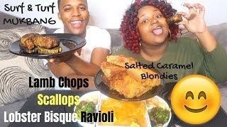 SURF & TURF MUKBANG (Lamb Loin Chops, Scallops, & Lobster Bisque Ravioli)