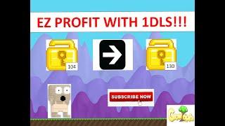 How to profit with 1DL in less than 1.5 hours Easy Profit Ez WLs NO FARMING Growtopia profit 2020 :O