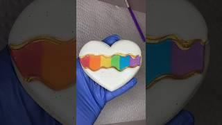 Geode/faultline inspired rainbow Pride cookie. #cookiedecorating #royalicing #pridemonth
