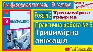 Практична робота 5. Тривимірна анімація | 9 клас | Бондаренко