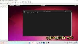 how to increase font size of terminal in linux virtual machine.